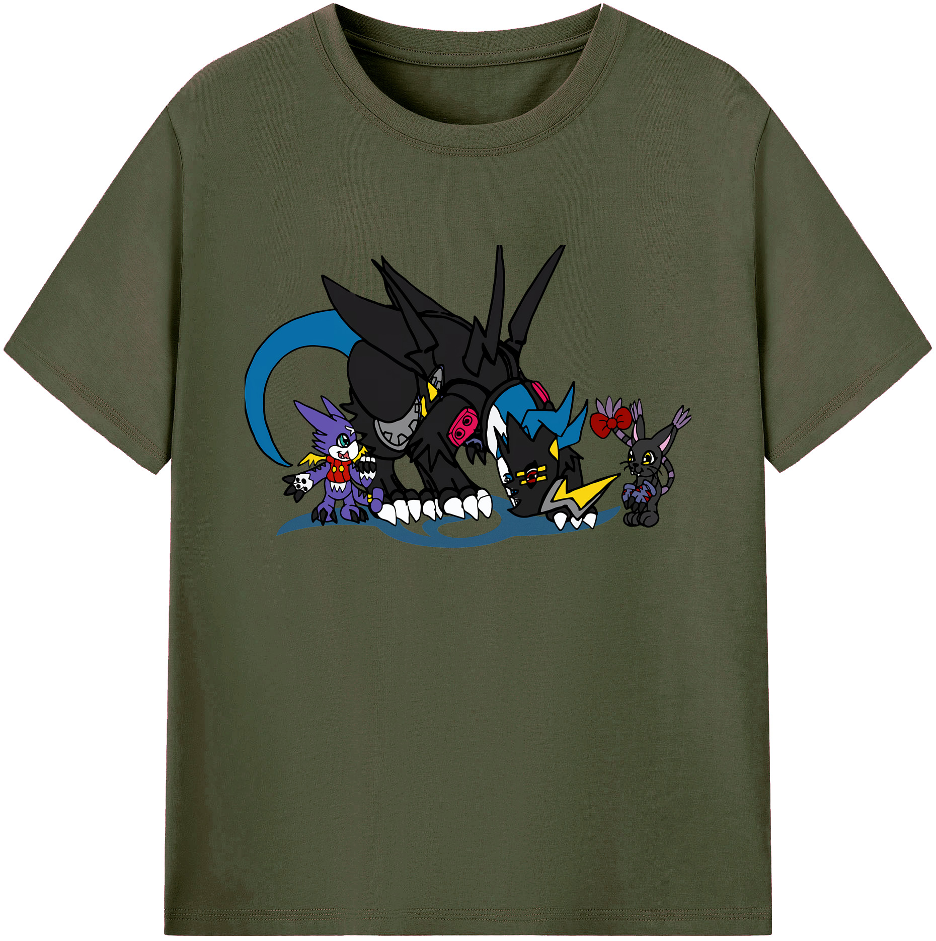 （画像用） Digimon デジタルモンスター/デジモン 綿100％ メンズ半袖Tシャツ｜肌触りやわらか＆通気性